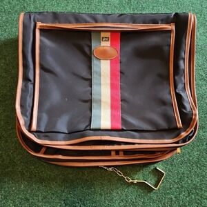 Vintage Lark Travel Suit Luggage Garment Bag Black Brown Rare